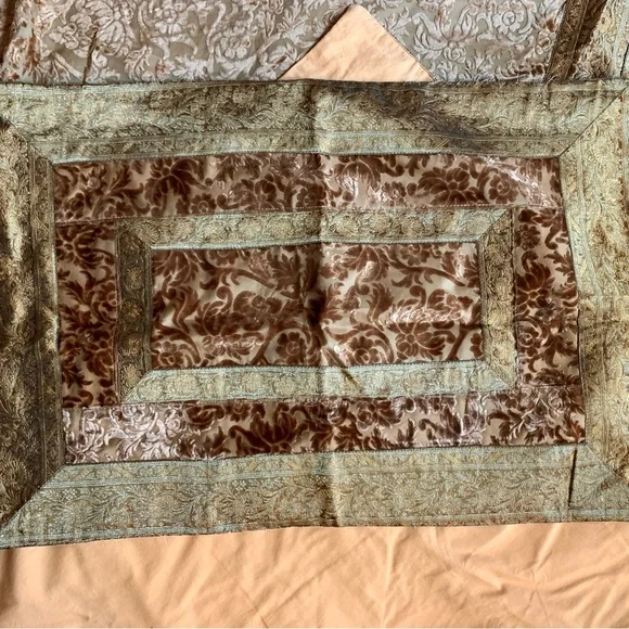 Burnout Velvet Duvet Cover Brocade Trim - Picture 7 of 11